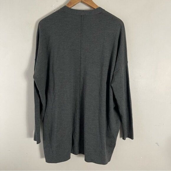KIT & ACE Merino Wool Oversized Slouchy button up Cardigan grey green Size XS/S - Picture 2 of 10